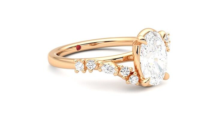 Taylor & Hart Avalon Oval Engagement Ring 360 degree image 6