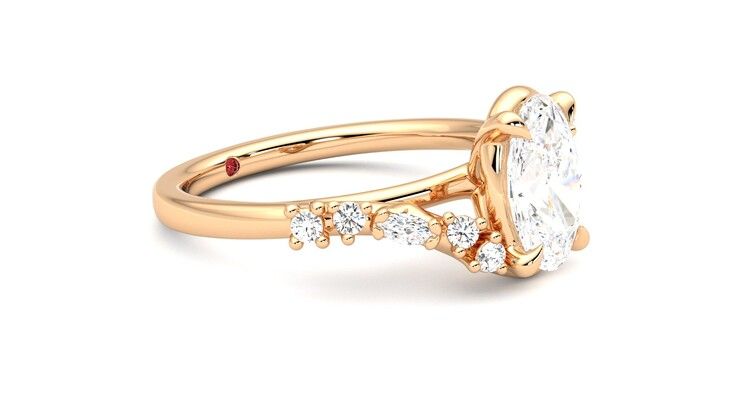Taylor & Hart Avalon Oval Engagement Ring 360 degree image 7