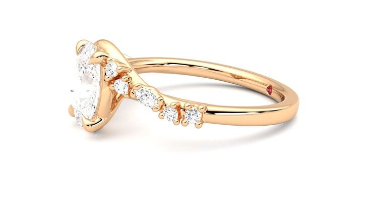 Taylor & Hart Avalon Oval Engagement Ring 360 degree image 22