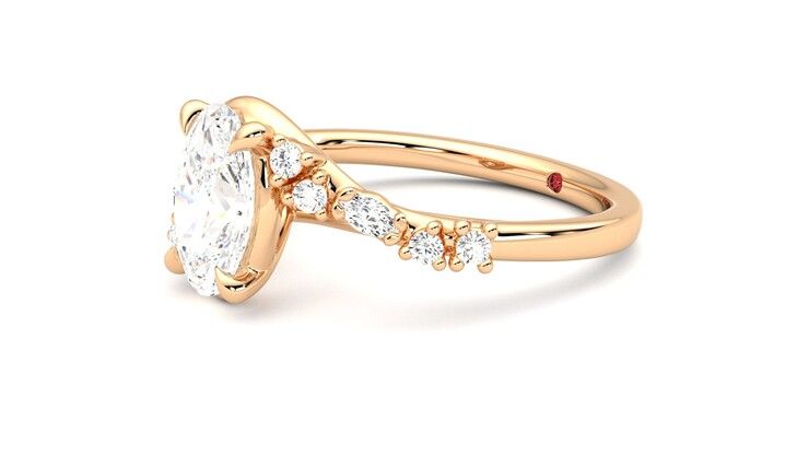 Taylor & Hart Avalon Oval Engagement Ring 360 degree image 23