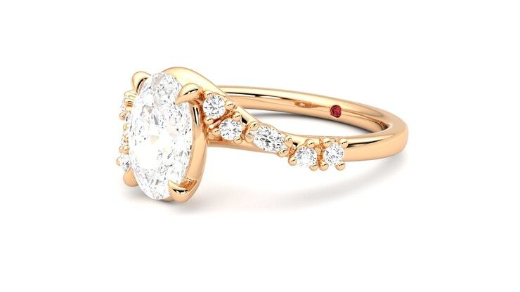 Taylor & Hart Avalon Oval Engagement Ring 360 degree image 24