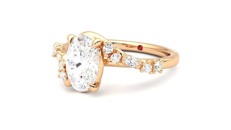 Taylor & Hart Avalon Oval Engagement Ring 360 degree image 25