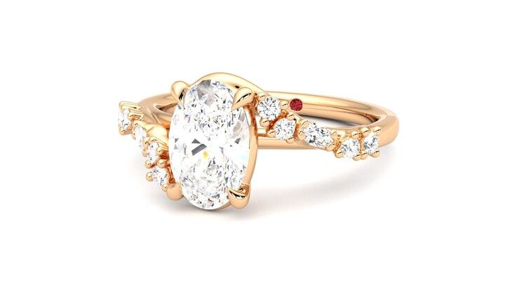 Taylor & Hart Avalon Oval Engagement Ring 360 degree image 26
