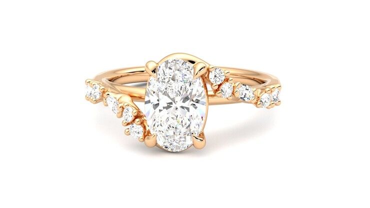 Taylor & Hart Avalon Oval Engagement Ring 360 degree image 28