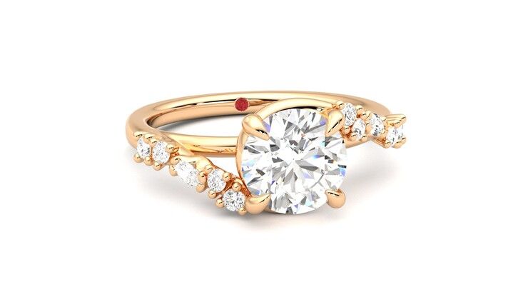 Taylor & Hart Avalon Round Engagement Ring 360 degree image 3