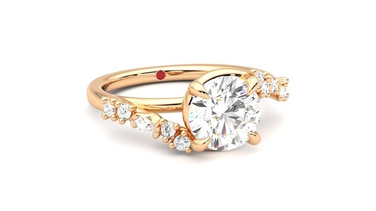 Taylor & Hart Avalon Round Engagement Ring 360 degree image 4