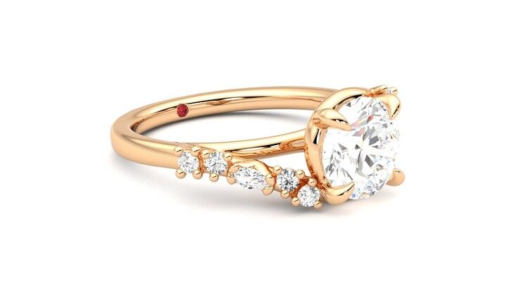 Taylor & Hart Avalon Round Engagement Ring 360 degree image 6