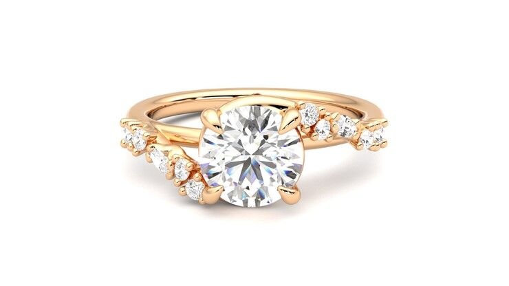 Taylor & Hart Avalon Round Engagement Ring 360 degree image 29