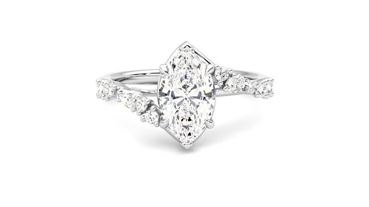 Taylor & Hart Avalon Marquise Engagement Ring 360 degree image 1