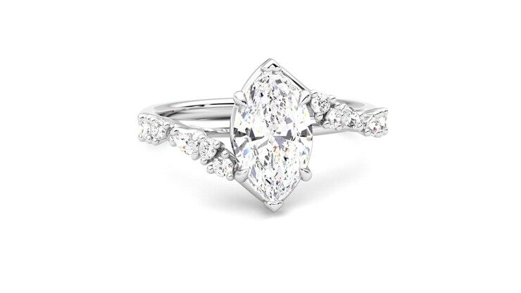 Taylor & Hart Avalon Marquise Engagement Ring 360 degree image 2