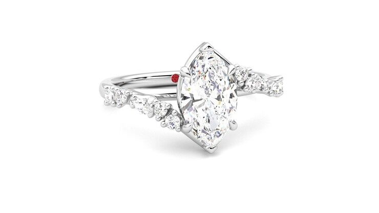 Taylor & Hart Avalon Marquise Engagement Ring 360 degree image 3