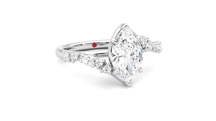 Taylor & Hart Avalon Marquise Engagement Ring 360 degree image 4