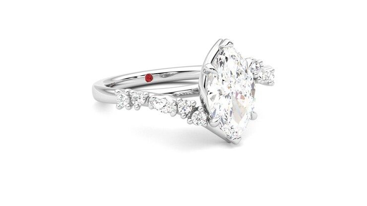 Taylor & Hart Avalon Marquise Engagement Ring 360 degree image 5