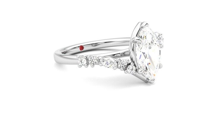 Taylor & Hart Avalon Marquise Engagement Ring 360 degree image 6