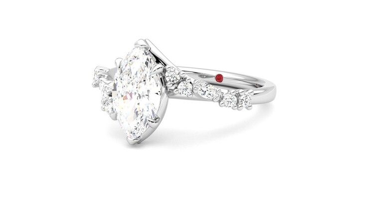 Taylor & Hart Avalon Marquise Engagement Ring 360 degree image 25