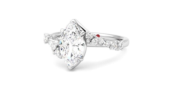 Taylor & Hart Avalon Marquise Engagement Ring 360 degree image 26