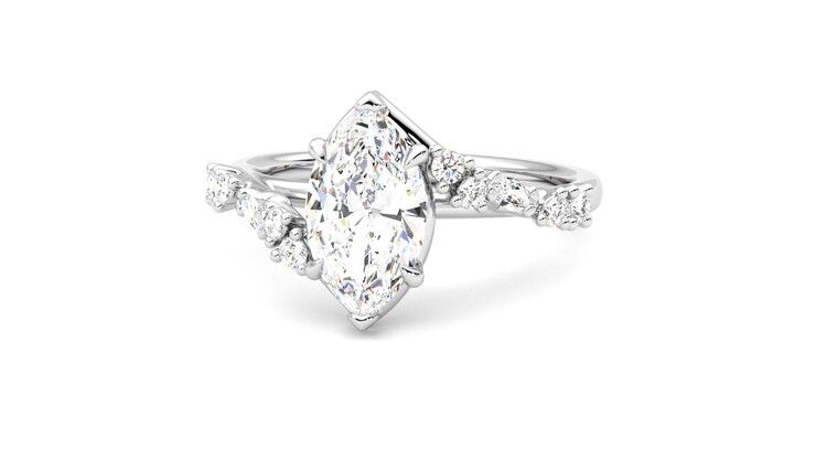 Taylor & Hart Avalon Marquise Engagement Ring 360 degree image 27