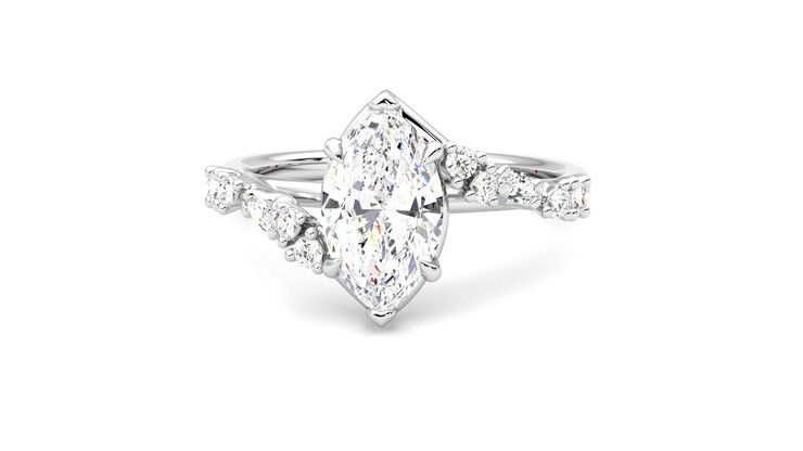 Taylor & Hart Avalon Marquise Engagement Ring 360 degree image 28
