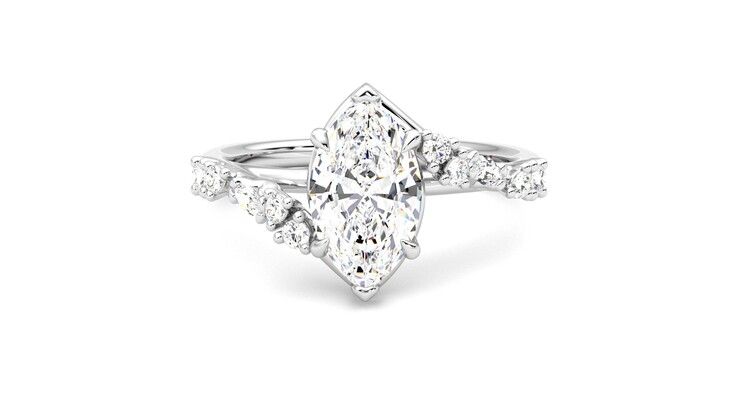 Taylor & Hart Avalon Marquise Engagement Ring 360 degree image 29