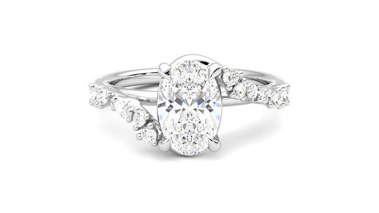 Taylor & Hart Avalon Oval Engagement Ring 360 degree image 0