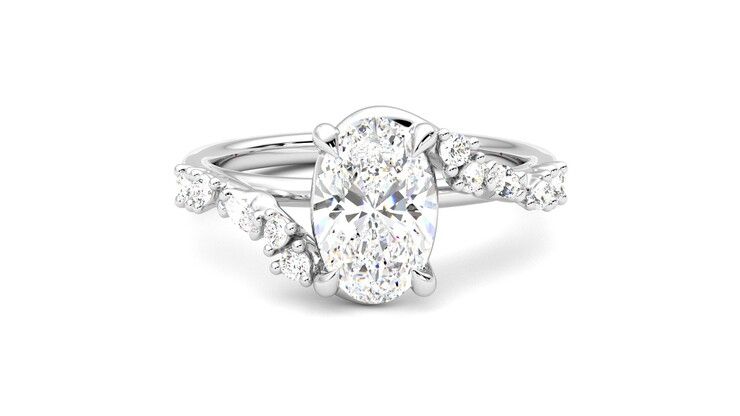 Taylor & Hart Avalon Oval Engagement Ring 360 degree image 1