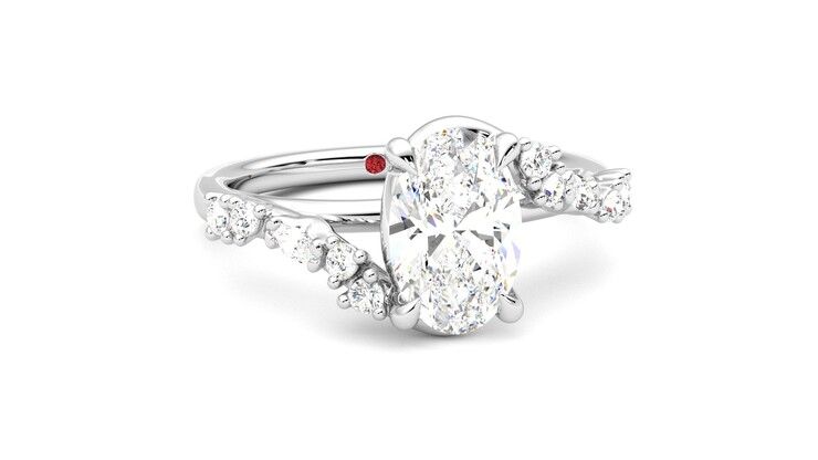 Taylor & Hart Avalon Oval Engagement Ring 360 degree image 3