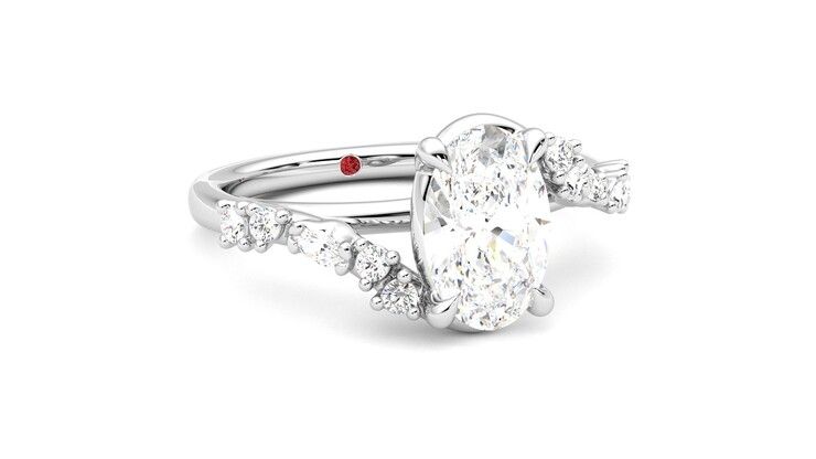 Taylor & Hart Avalon Oval Engagement Ring 360 degree image 4