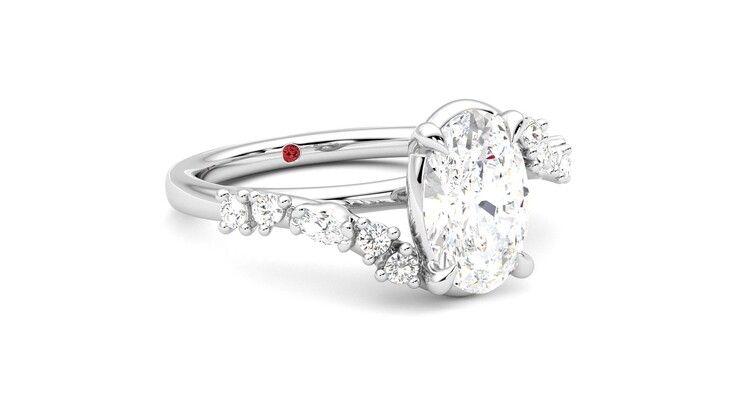 Taylor & Hart Avalon Oval Engagement Ring 360 degree image 5
