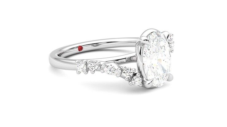 Taylor & Hart Avalon Oval Engagement Ring 360 degree image 6