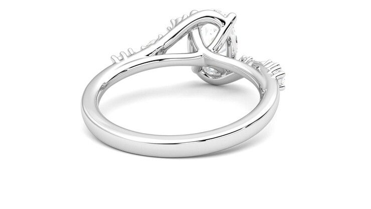 Taylor & Hart Avalon Oval Engagement Ring 360 degree image 14