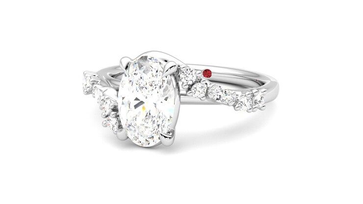 Taylor & Hart Avalon Oval Engagement Ring 360 degree image 26