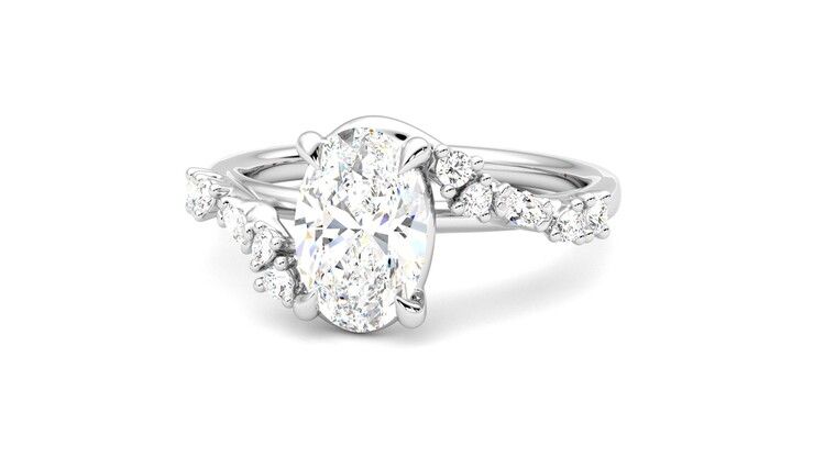 Taylor & Hart Avalon Oval Engagement Ring 360 degree image 27