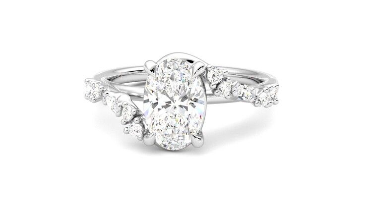Taylor & Hart Avalon Oval Engagement Ring 360 degree image 28
