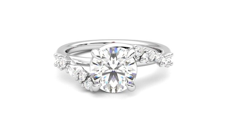 Taylor & Hart Avalon Round Engagement Ring 360 degree image 0