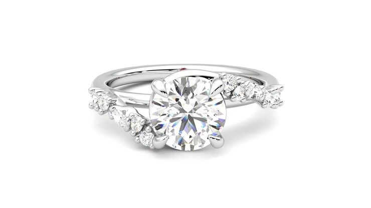 Taylor & Hart Avalon Round Engagement Ring 360 degree image 1