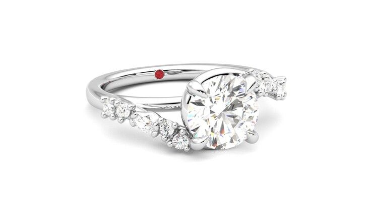 Taylor & Hart Avalon Round Engagement Ring 360 degree image 4