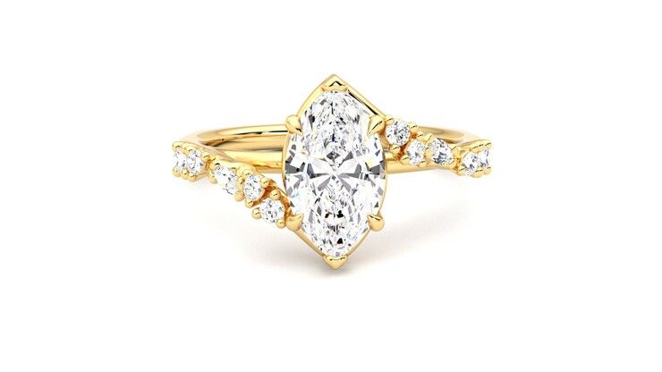 Taylor & Hart Avalon Marquise Engagement Ring 360 degree image 1