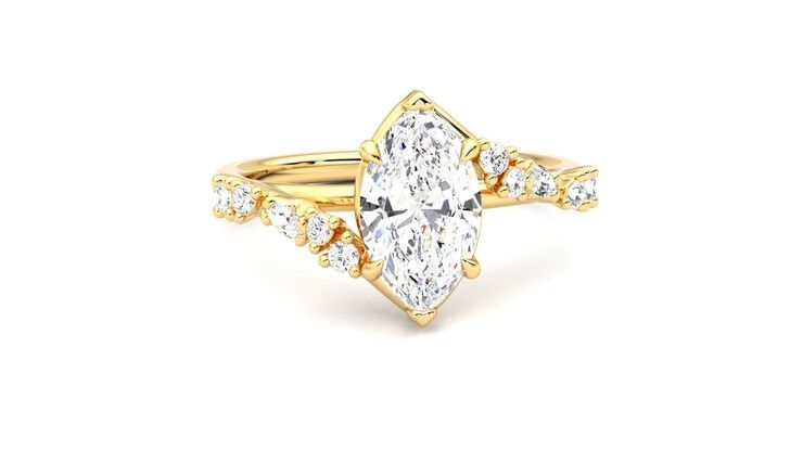 Taylor & Hart Avalon Marquise Engagement Ring 360 degree image 2