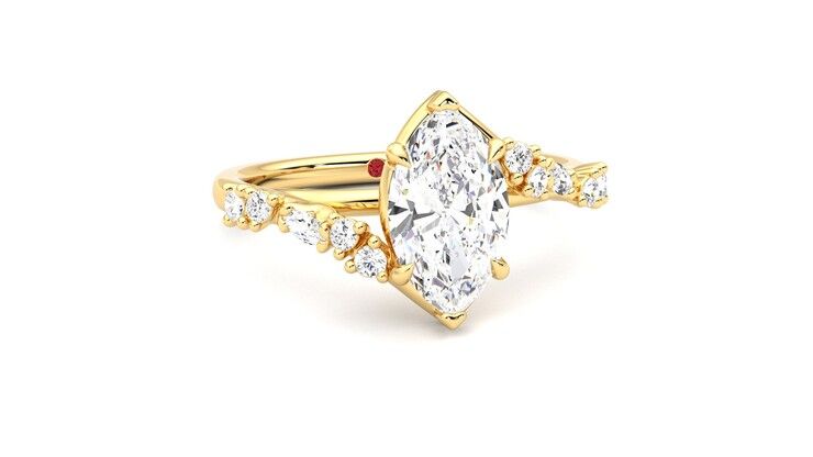 Taylor & Hart Avalon Marquise Engagement Ring 360 degree image 3