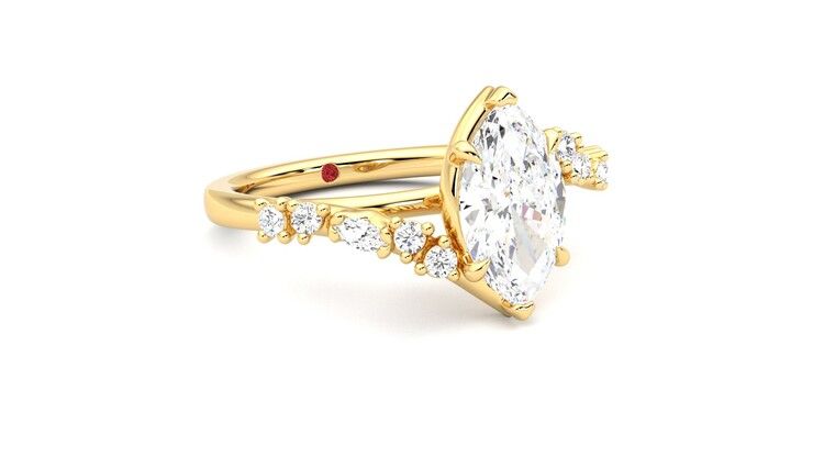 Taylor & Hart Avalon Marquise Engagement Ring 360 degree image 5