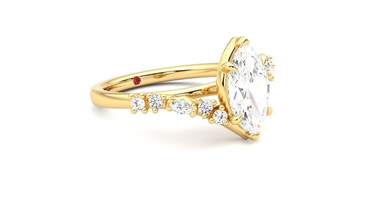 Taylor & Hart Avalon Marquise Engagement Ring 360 degree image 6
