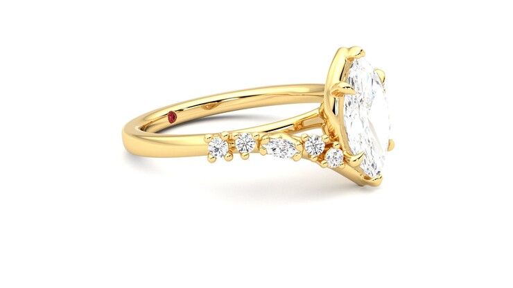 Taylor & Hart Avalon Marquise Engagement Ring 360 degree image 7