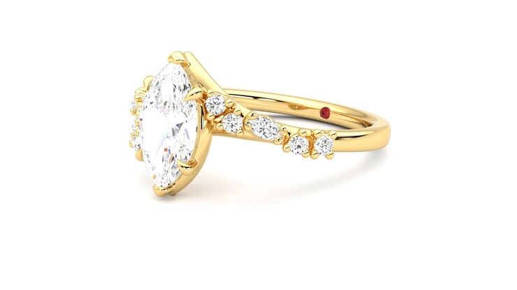 Taylor & Hart Avalon Marquise Engagement Ring 360 degree image 24