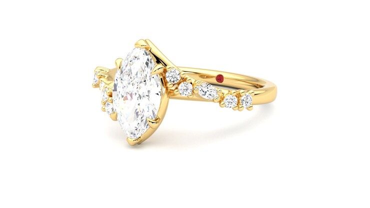 Taylor & Hart Avalon Marquise Engagement Ring 360 degree image 25