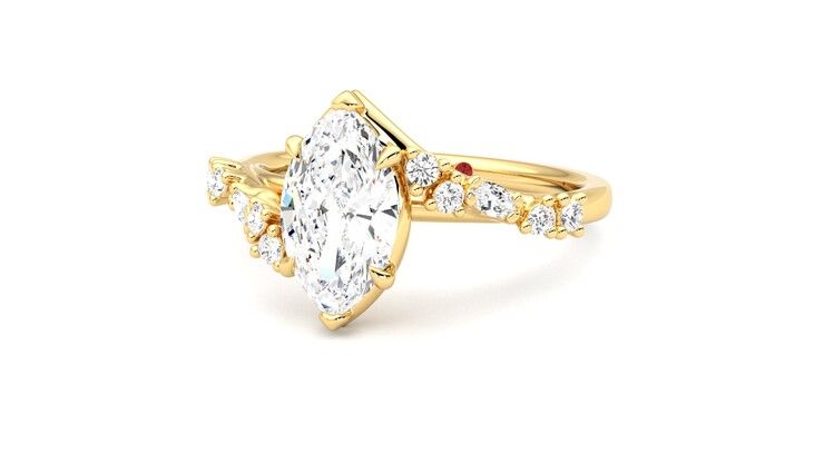 Taylor & Hart Avalon Marquise Engagement Ring 360 degree image 26