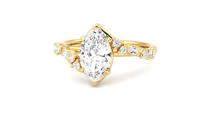 Taylor & Hart Avalon Marquise Engagement Ring 360 degree image 27