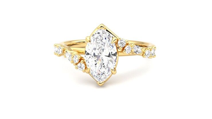 Taylor & Hart Avalon Marquise Engagement Ring 360 degree image 28