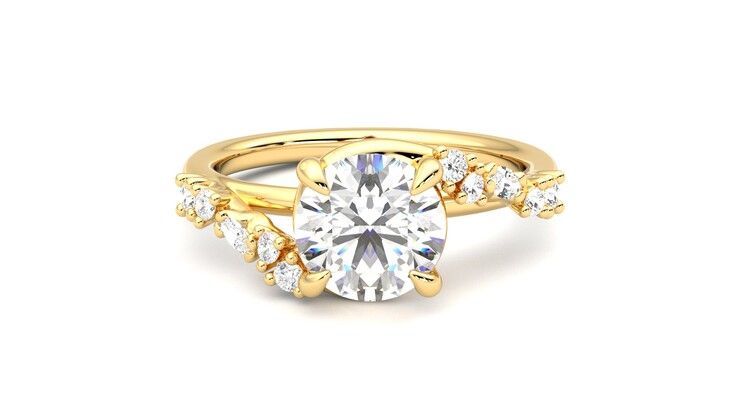 Taylor & Hart Avalon Round Engagement Ring 360 degree image 0