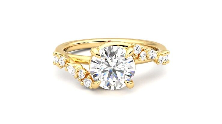 Taylor & Hart Avalon Round Engagement Ring 360 degree image 1