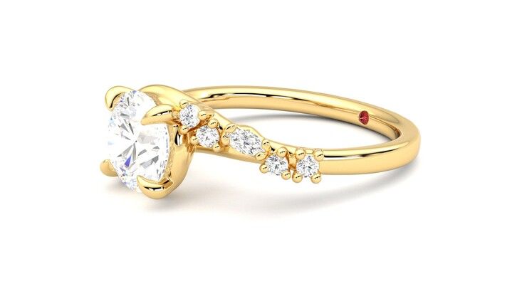 Taylor & Hart Avalon Round Engagement Ring 360 degree image 23